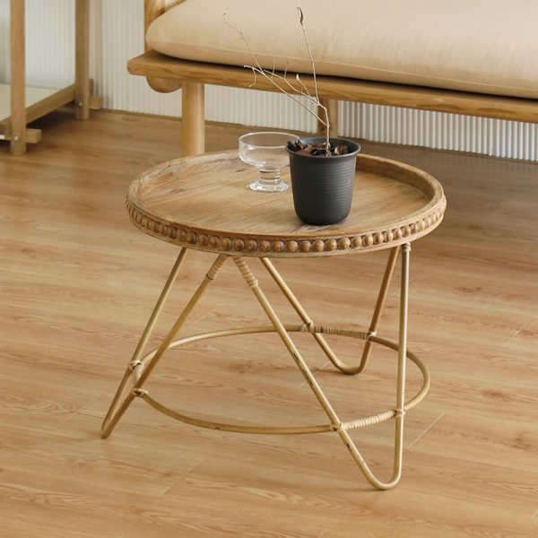 Plateau table moderne minimaliste rotin rond trois pieds table basse rangement rond petite table d'appoint
