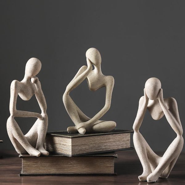 VILEAD Nordic Abasract thinker Statue resin Figurine office home decor handmade crafts Sculpture Modern Art