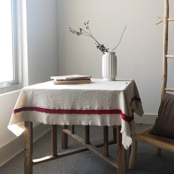 Vintage coton lin nappe coréen japon Anti poussière Table couverture nappe alimentaire photographie fond maison bureau décor