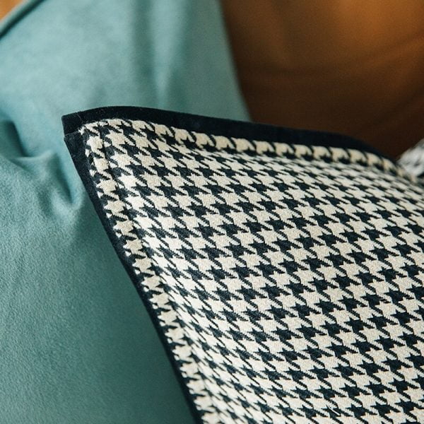 DUNXDECO - decorative cushion cover, modern luxury pillowcase Simple, houndstooth white black, Art, bedding, sofa
