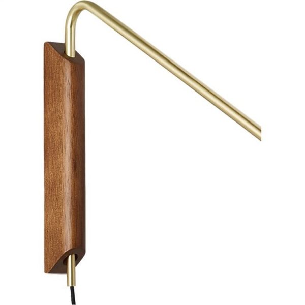 Artpad - Metal wall lamp in modern Italian design, with long rotating arm, for living room, sofa, wooden base